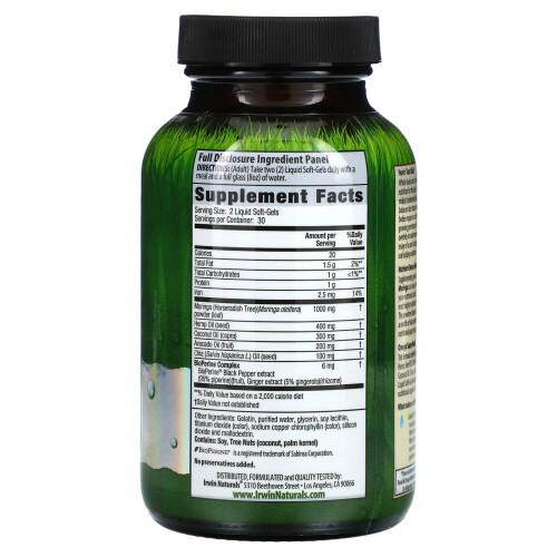 Irwin Naturals, Mighty Moringa, 60 Liquid Soft-Gels 2