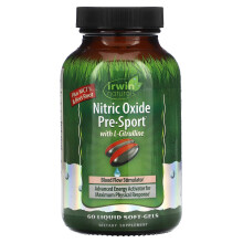 Irwin Naturals, Oxyde Nitrique Pré-Sport avec L-Citrulline, 60 Softgels Liquides