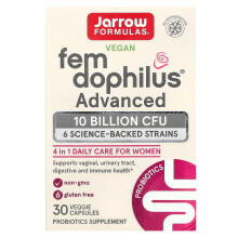 Jarrow Formulas, Fem Dophilus Avancé Végétalien, 10 Milliards d'UFC, 30 Gélules Végétales