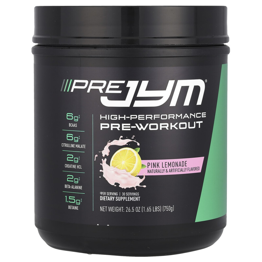 Jym Supplement Science Pink Pre Jymã, High-Performance Pre-Workout, Lemonade, 1.65 Lbs (750 G)