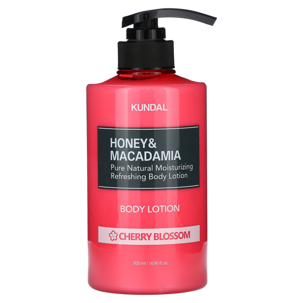 Kundal , Honey & Macadamia, Body Lotion, Cherry Blossom, 16.9 Fl Oz (500 Ml)