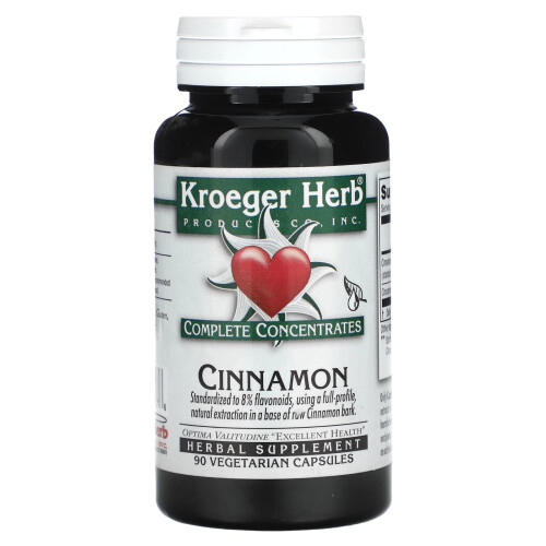 Kroeger Herb Co, Concentrés Complets, Cannelle, 90 Capsules Végétariennes