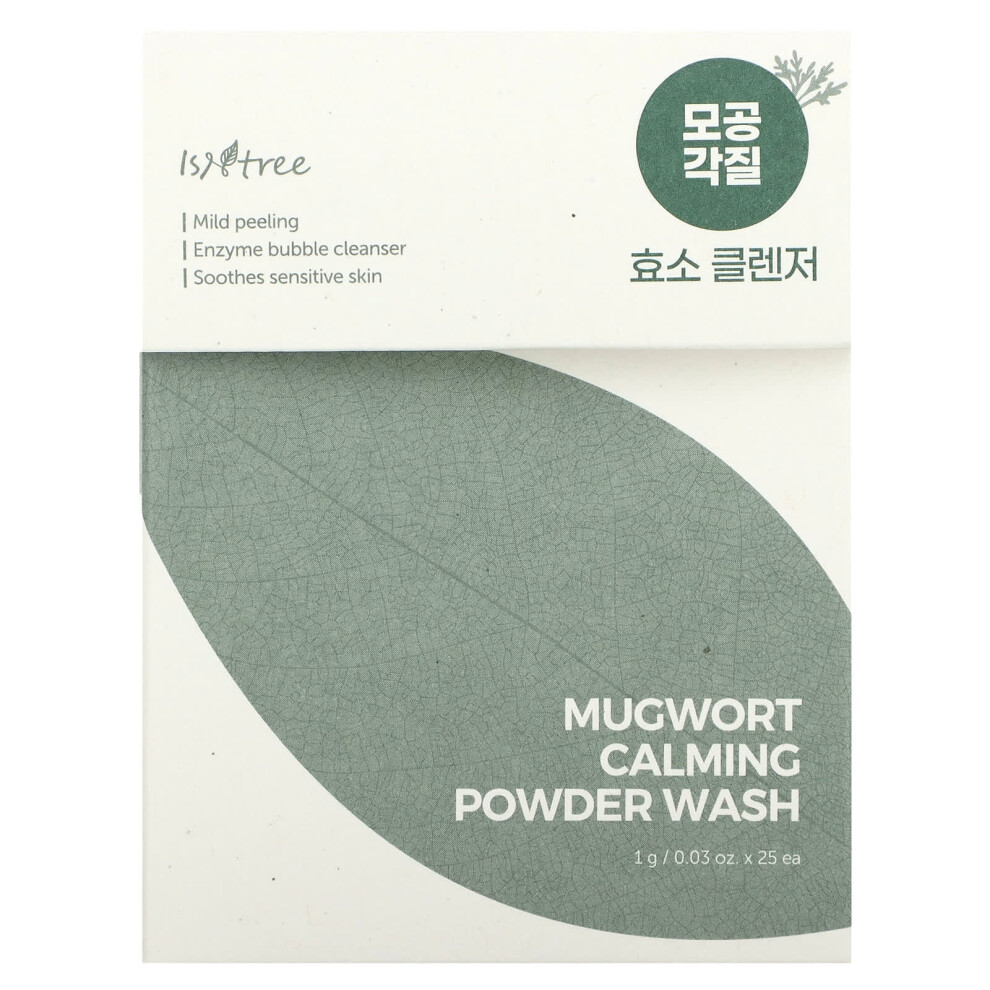 Isntree , Mugwort Calming Powder Wash, 25 Packets, 0.03 Oz (1 G) Each