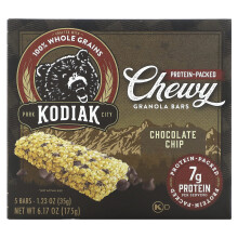 Kodiak Cakes, Barres de Granola Moelleuses, Pépites de Chocolat, 5 Barres, 1,23 oz (35 g) Chacune