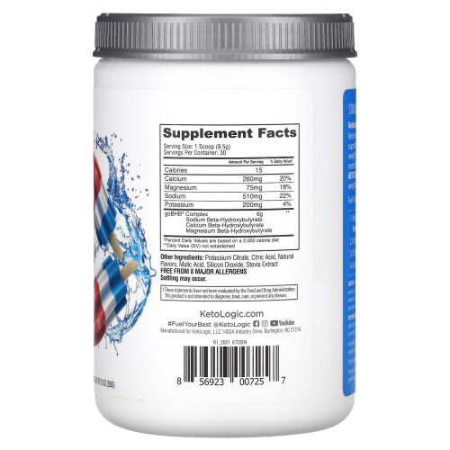 KetoLogic, Keto BHB, Patriot Pop, 8,9 oz (255 g) 2