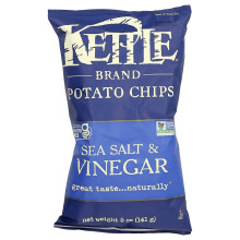 Kettle Foods, Chips de Pommes de Terre, Sel de Mer et Vinaigre, 5 oz (141 g)