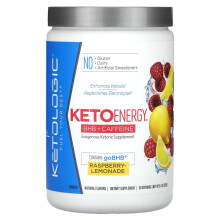 KetoLogic, Keto Energy, BHB + Koffein, Himbeer-Limonade, 8,9 Unzen (255 g)