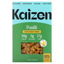 Kaizen, Fusilli, Sans Gluten, Riche en Protéines, Faible en Glucides, à Base de Plantes, 8 oz (226 g)