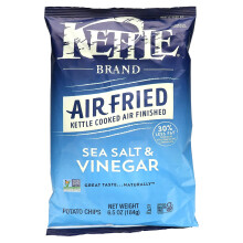 Kettle Foods, Luftfrittierte Kartoffelchips, Meersalz & Essig, 6,5 oz (184 g)