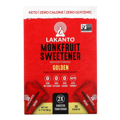 Lakanto, Édulcorant au Fruit du Moine avec Érythritol, Doré, 30 Sachets
