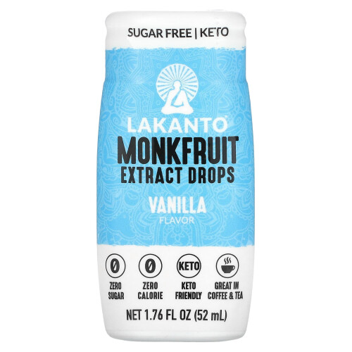 Lakanto, Gouttes d'Extrait de Monfruit, Vanille, 1.76 fl oz (52 ml)