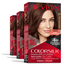 Revlon Permanente Haarkleur, Bruine Haarverf, 100% Grijsdekkend, Ammoniavrij, Keratine en Aminozuren