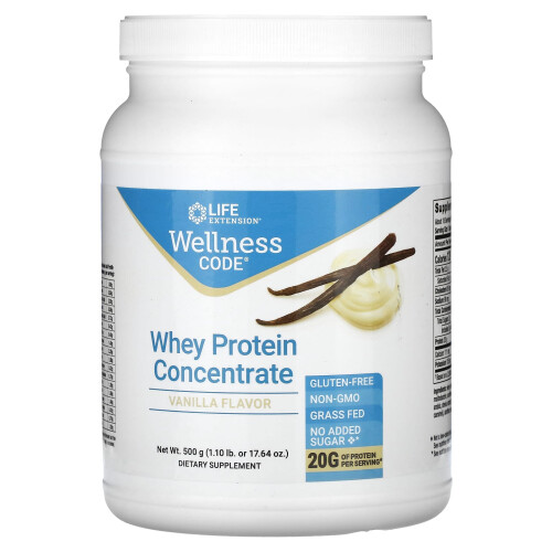 Life Extension, Wellness Code, Whey Protein Konzentrat, Vanille, 1,10 Pfund (500 g)
