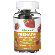 Lifeable, Gommes Multivitaminées Prénatales, Baies Naturelles, 60 Gommes