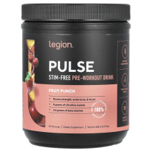 Legion Athletics, Pulse, Boisson Pré-Entraînement Sans Stimulants, Punch aux Fruits, 0,97 lb (438 g)