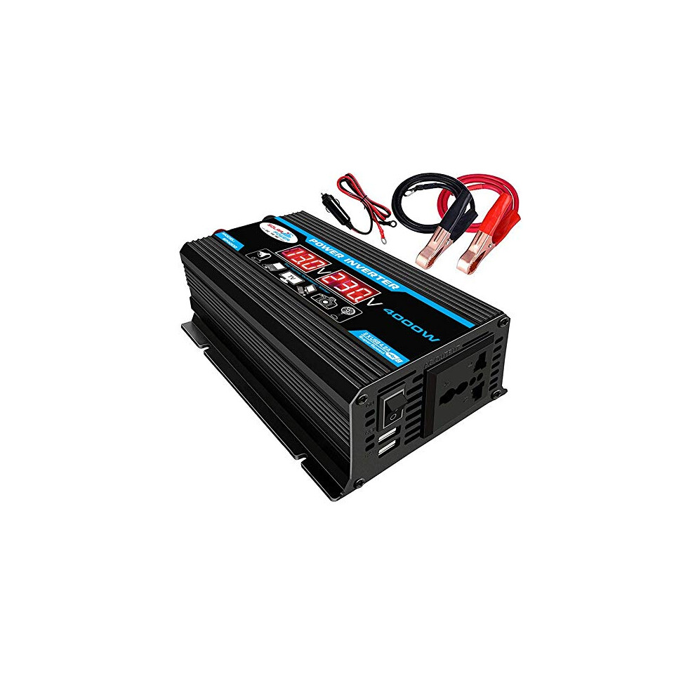 4000W Power Inverter 12V To 220V/110V Car Charger Adapter With Dual Usb Modified Sine Wave Dc12v Ac110v Black 6038364235183