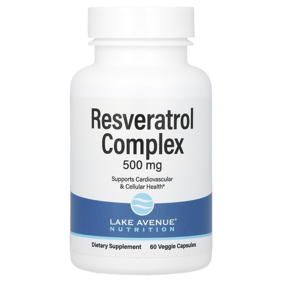 Lake Avenue Nutrition Red Resveratrol Complex, 500 Mg, 60 Veggie Capsules