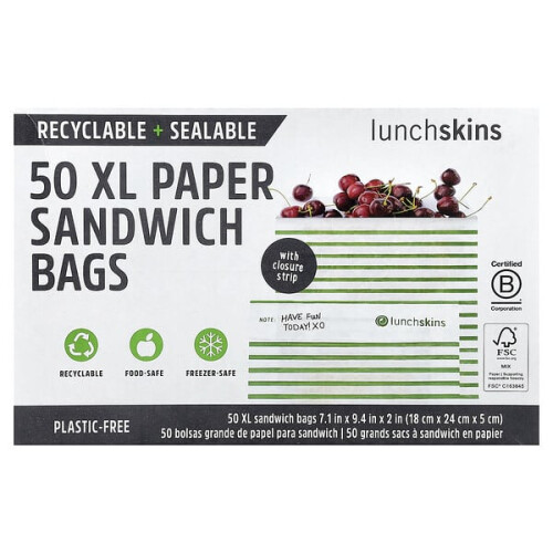 XL Papier-Sandwichbeutel mit Verschlussstreifen