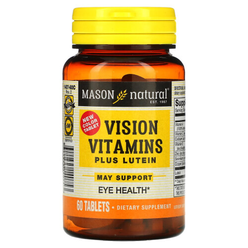 Mason Natural, Vision Vitamins Plus Lutein, 60 Tabletten