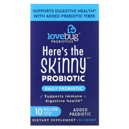 LoveBug Probiotics, Probiotique Minceur, 10 Milliards d'UFC, 30 Comprimés