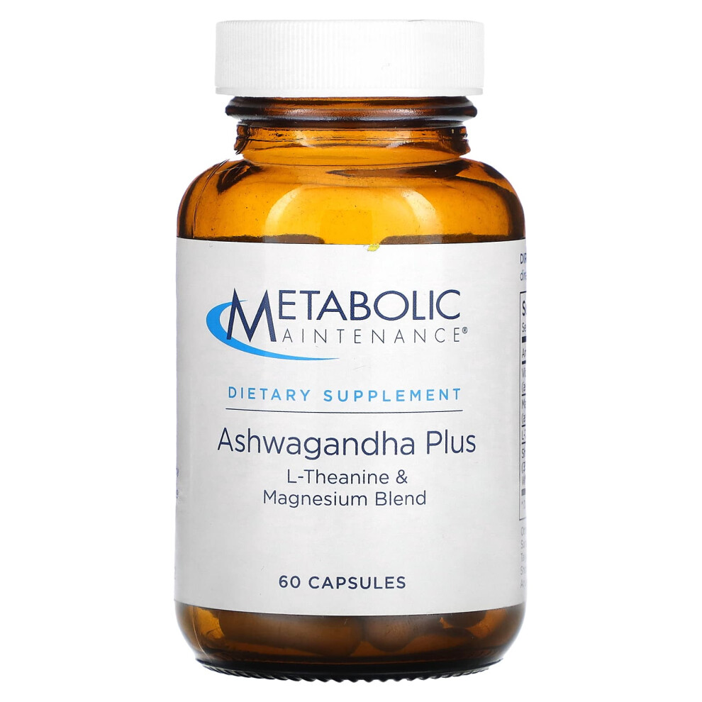 Metabolic Maintenance , Ashwagandha Plus, L-Theanine & Magnesium Blend, 60 Capsules