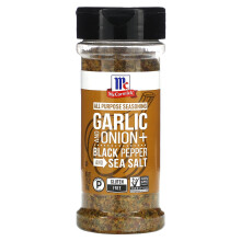 McCormick, Assaisonnement Tout Usage, Ail et Oignon + Poivre Noir et Sel de Mer, 4,25 oz (120 g)