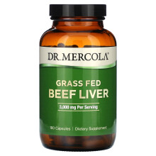 Dr. Mercola, Weidegefütterte Rinderleber, 500 mg, 180 Kapseln