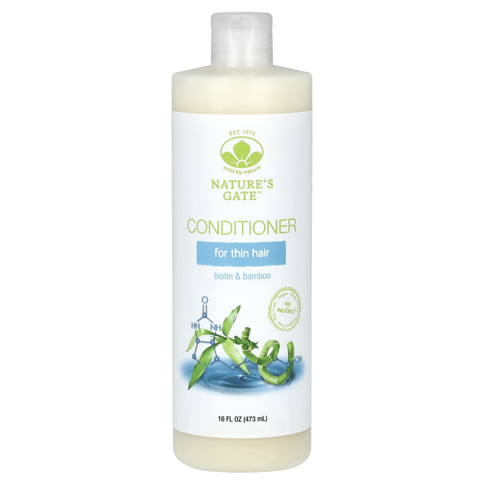 Mild By Nature , (Nature's Gate), Biotin & Bamboo Conditioner For Thin Hair, 16 Fl Oz (473 Ml)
