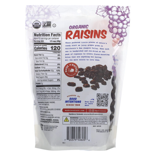 Made in Nature, Bio-Rosinen, 12 Unzen (340 g) 2