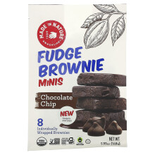 Made in Nature, Fudge Brownie Minis, Schokoladenstückchen, 8 einzeln verpackte Brownies, 5,92 Unzen (168 g)
