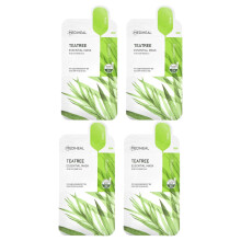 MEDIHEAL, Teebaum, Essentielle Schönheitsmaske, 4 Blattmasken, 0,81 fl oz (24 ml) pro Stück