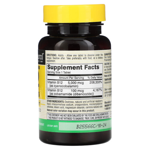 Mason Natural, À Dissolution Rapide, Vitamine B-12, 5 000 mcg, 30 Comprimés 2