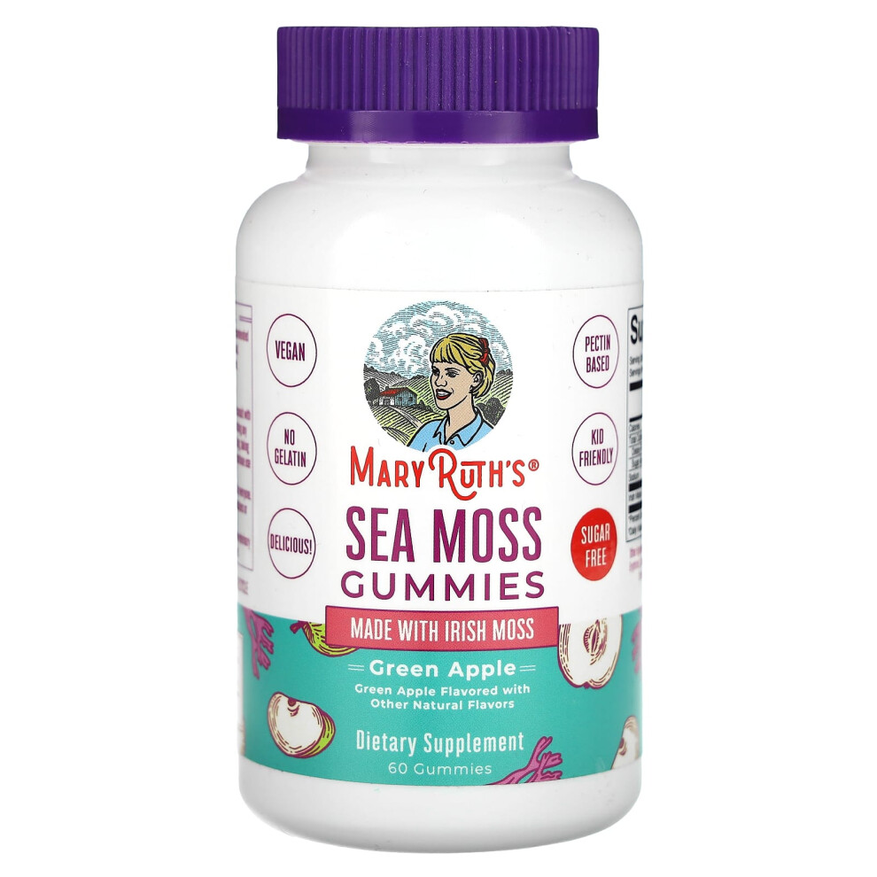 Maryruth's Green Sea Moss Gummies, Apple, 60 Gummies