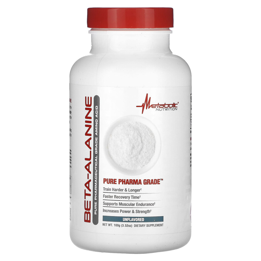 Metabolic Nutrition , Beta-Alanine, Unflavored 3.52 Oz (100 G)