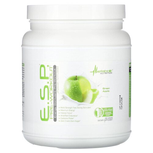 Metabolic Nutrition, E.S.P. Pre-Workout, Grünapfel, 300 g