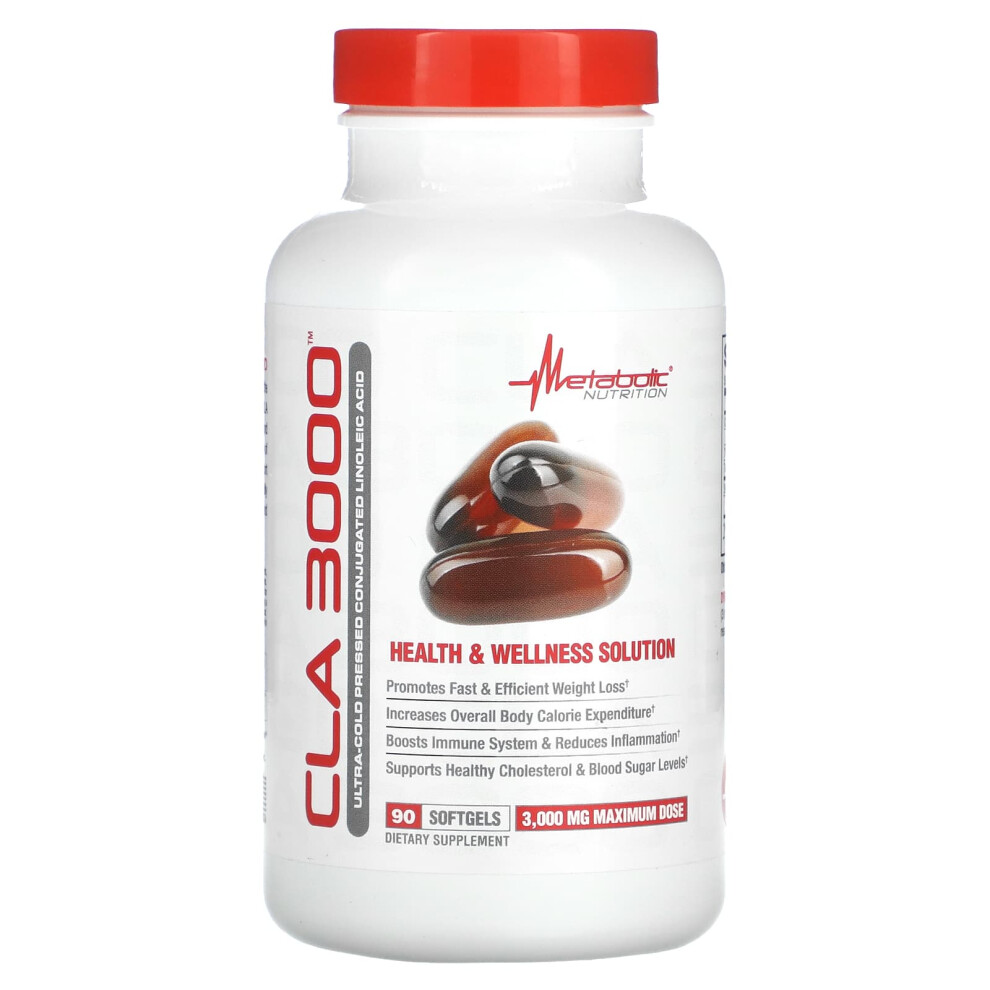 Metabolic Nutrition , Cla 3000, 3,000 Mg, 90 Softgels (1,000 Mg Per Softgel)
