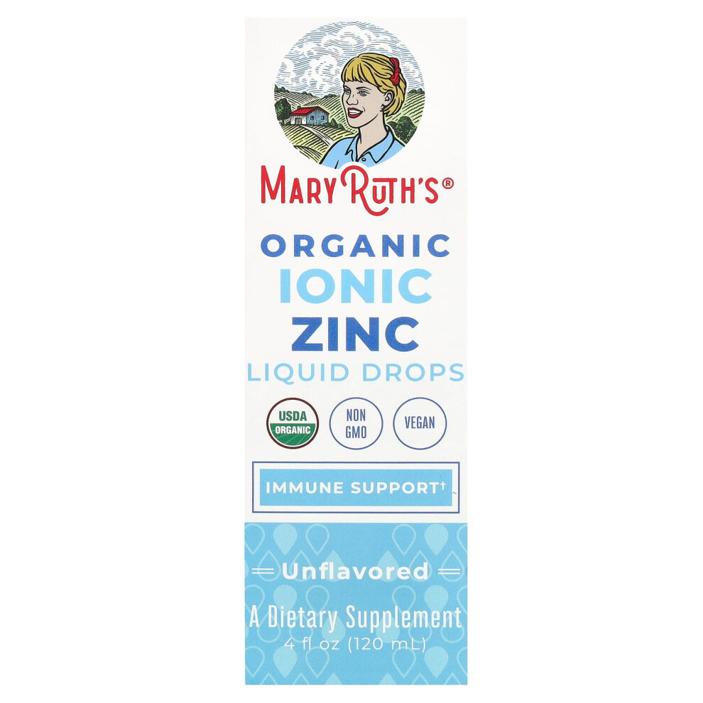 Photos - Vitamins & Minerals Organic MaryRuth's,  Ionic Zinc Liquid Drops, Unflavored, 4 fl oz  (120 ml)