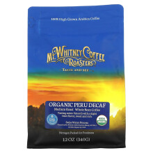 Mt. Whitney Coffee Roasters, Pérou Décaféiné Biologique, Grains Entiers Torréfaction Moyenne, 12 oz (340 g)
