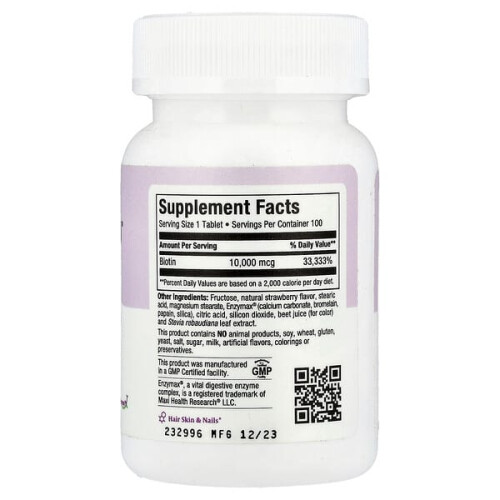Kautablette Biotin 10.000, natürliche Erdbeere 2