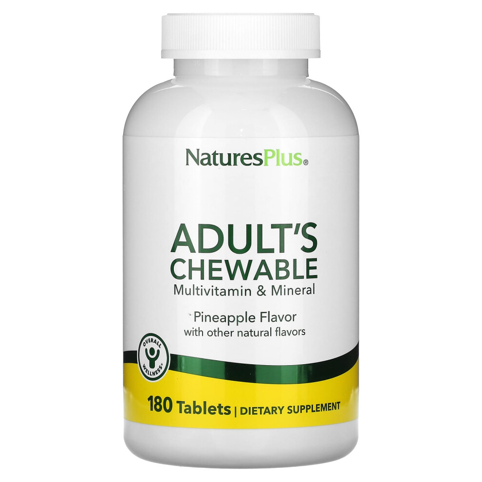 Naturesplus , Adult's Chewable Multivitamin & Mineral, Pineapple, 180 Tablets