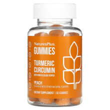 NaturesPlus, Curcumine de Curcuma avec Gingembre et Poivre Noir, Pêche, 60 Gommes