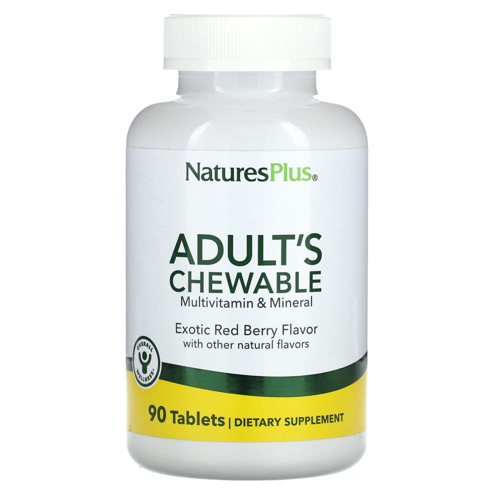 Naturesplus Red Adult's Chewable Multivitamin & Mineral, Exotic Berry, 90 Tablets