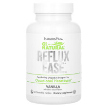NaturesPlus, Gi Natural, Reflux Ease, Vanille, 60 Comprimés à Croquer