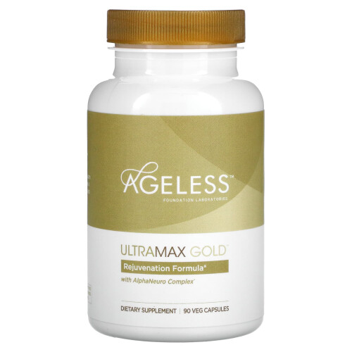 Ageless Foundation Laboratories, UltraMax Gold avec Complexe AlphaNeuro, 90 Capsules Végétariennes 2