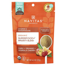 Navitas Organics, Mélange Biologique Superaliments+ Immunité, Source de Vitamine C, Camu + Orange + Cerise Acérola, 4.2 oz (120 g)