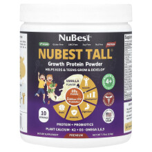 NuBest, Nubest Tall, Wachstumsproteinpulver, Für Kinder & Jugendliche 4+, Vanille, 7,76 oz (220 g)