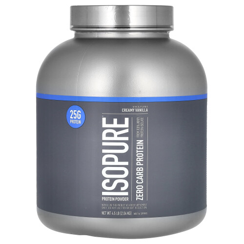 Isopure, Poudre de Protéines Zéro Glucides, Vanille Crémeuse, 4,5 lb (2,04 kg)