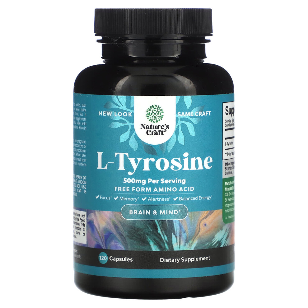 Nature's Craft , L-Tyrosine, 500 Mg, 120 Capsules