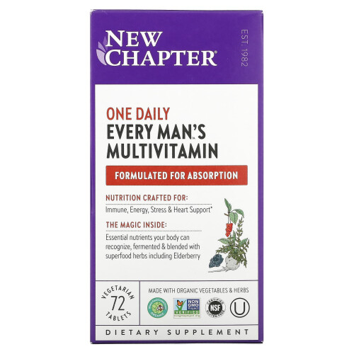 New Chapter, Every Man's One Daily Multivitamin, 72 vegetarische Tabletten