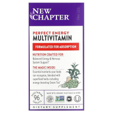 New Chapter, Multivitamine Énergie Parfaite, 96 Comprimés Végétariens